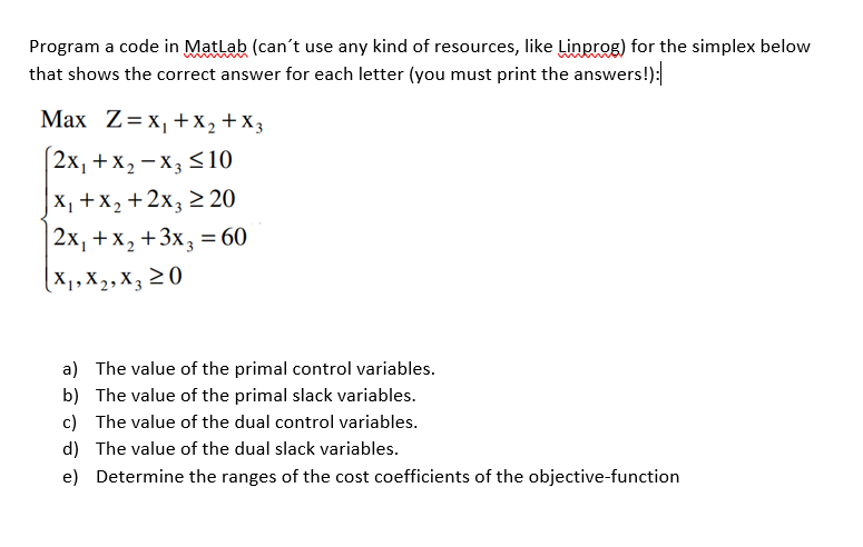 matlab simplex method